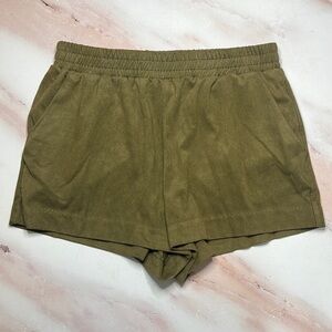 Women’s Suede Olive Green Shorts Size XS